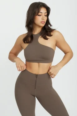 Bronx Cut Out Sports Bra - Taupe