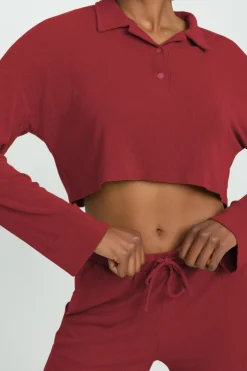 Rory Oversized Crop - Crimson