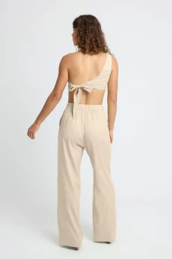 Sienna Linen Tie Top - Coconut